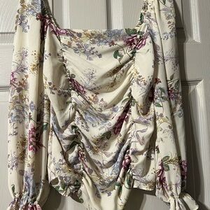 Rose & Olive Cream Floral Blouse